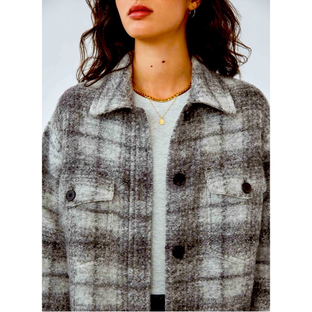 Plaid Wool-Blend Jacket NWT